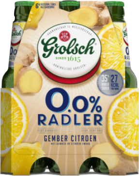 Grolsch Radler 0.0% Gember Citroen set van 6 flesjes van 30cl